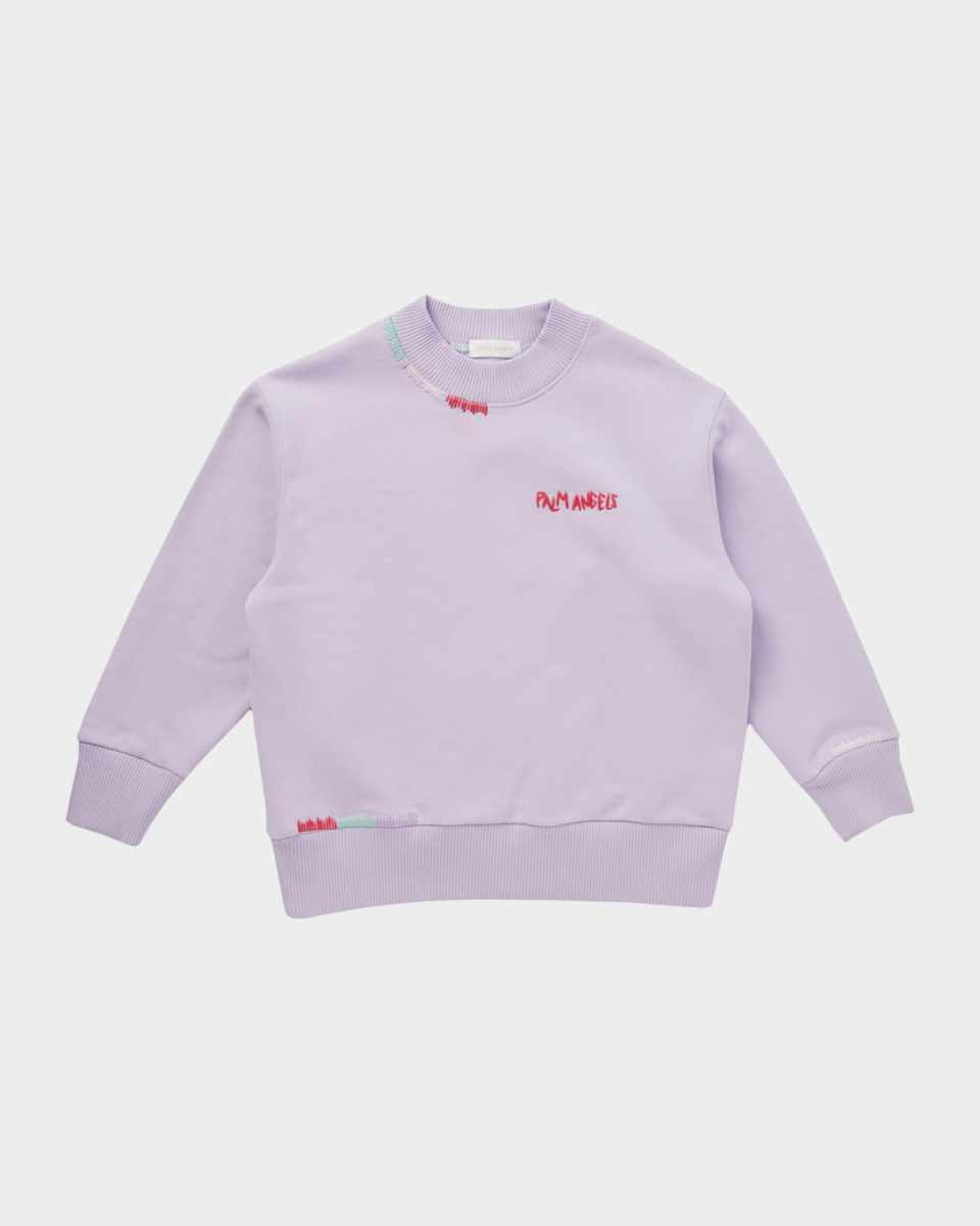 Girl's Embroidered Logo-Print Sweatshirt, Size